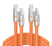 Hichian 2Pack 6.5FT iPhone Fast Charger Chubby Cable, [MFi Certified] USB C to Lightning Cable 27W Fast Charging Cord for Apple iPhone 14/14 Pro Max/13 Mini/12/11/XS/XR/8/7Plus,iPad Orange