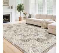 HiChiclife Brown Persian Rug 160x230 cm - Extra Large Vintage Oriental Carpet for Lounge Bedroom - Soft Boho Printed Area Rug with Non Slip Base