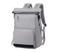 HiChiclife Lightweight Backpack Grey 18-21L, Expandable Waterproof Rucksack for Men & Women, Daily Laptop Bag 15.6 Inch for School, Work & City Travel