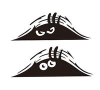 HiChuAng 2 Pcs 3D Funny Peeking Monster Stickers Scary Eyes Car Stickers Peeking Elf Car Decal Waterproof Car Decal for Car Window Bumper Laptop Motorcycle Black