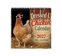 Hicken Wall Calendar, Farmhouse Planner Calendar, 2027 Monthly Organizer, | Warm Rustic Country Charm, 20x20cm, For Home Living Room Entryway Study Kitchen Office Studio School