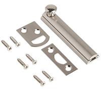 Hickory Hardware Security Slide Latch Door Lock Bolt | 2 Pack | Heavy-Duty Hardware for Flush or Recessed Doors and Gates | 3 Inch | Satin Nickel