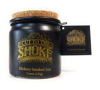 Hickory Smoked Cornish Sea Salt (Coarse) | 125g | Cut to the Smoke | Artisan salt | Award Winning | Boldly tripple smoked for deep flavor | Refillable stoneware jar | no artificial preservatives