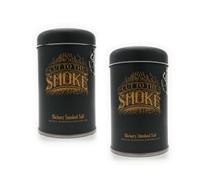 Hickory Smoked Salt (Fine) | Cut to the Smoke | Award Winning | Triple smoked for rich flavor |150g refillable Tin Shaker | Durable anti-scuff label | no artificial preservatives | Pack of 2