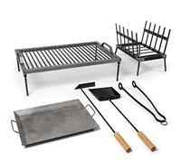 Hickory Summit Argentine Grill - Argentinian Grills - Santa Maria Grill - Argentinian Parrilla Set with all Tools Included - BBQ Parrillas Asado