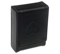 Hickoryville Single Deck Leather Playing Card Case/Holder - Fits Poker and Bridge Size Cards (Black)