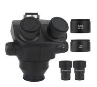 HICLOUD 7X-45X 7X-50X Jewelry Body Microscope Tricocular Microscope Head WF10X/22mm Eyepiece Microscope Accessories (With 1.5x 0.5x)