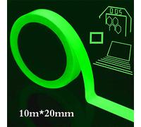 hicloud Glow in The Dark Self-Adhesive Tape, 10m x 20mm Green Light Waterproof Luminous Stickers, Warning Wall Decorative Stage Supplies, Removable, Durable, Wearable, Stable, Safety