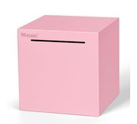 Hicocool Stainless Steel Piggy Bank for Adults Must Break Open, Pink, 4.72"