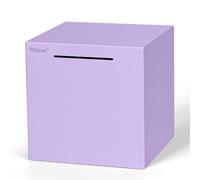 Hicocool Stainless Steel Piggy Bank for Adults Must Break Open, Purple 7.9"