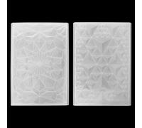 HICOHAND 3D Embossing Folder, 2 PCS Rhombus Embossing Stencil Template Molds DIY Paper Card Decorating Plastic Mold for Scrapbook Photo Album DIY Handmade Art Crafts