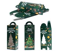 HICOHAND Boxes with Window, 24PCS Small Christmas Tree Presents Box Bulk with Lids Green Cookie Boxes for Wrapping Gifts, Holiday Parties, Cookies