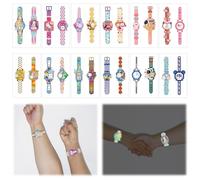 HICOHAND Cartoon Watch Luminous Temporary Tattoos, 12 PCS Mixed Styles Glow In The Dark Tattoos Long-lasting Creative Waterproof Tattoo Stickers for Boys and Girls Party Favours