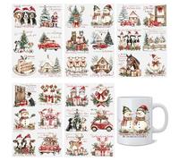 HICOHAND Christmas Rub On Transfer Sticker, 5 Sheets 30 Patterns Vintage Christmas the Redemptorist Church Rub on Transfer Decals for Furniture Crafts for Wood Glass Canvas Fabric Projects