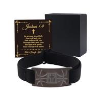 HICOHAND Cross Bracelet Elastic Strap Stainless Steel,Basketball Adjustable Bible Verse Bracelets Wrist Father's Day Christmas Birthday Gifts for Men Boys