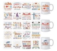 HICOHAND Cup Wraps Sticker, 20 Sheets Waterproof Rub on Transfer Bible UV DTF Sticker for Glass Mug Cup Bottle Crafts