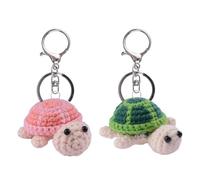 HICOHAND Cute Crochet Turtle Keychain, 2PCS Handmade Keychain for Backpack Decorations DIY Detachable Pendant for Car Home Office, Birthday gift