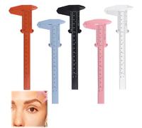 HICOHAND Eyebrow Measuring Ruler, 10 PCS Brow Mapping Mini Vernier Calipers for Plastic Sliding Gauge Ruler for Micro Blading Eyebrow Tattoo Brow Artists