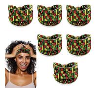 HICOHAND Juneteenth African Headband, 6PCS Black History Month Knotted Elastic Headband for Women Men Exercise Fitness Running Party Parade Hair Accessories