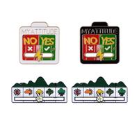 HICOHAND Mood Pin Badges, 4Pcs Creative Expression Enamel Brooches Weather Social Mood Attitude Convertible Alloy Badge for Clothing Backpacks Decoration