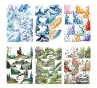 HICOHAND PET Scrapbook Stickers, 120PCS Nature Series Corner Stickers for Scrapbooking Journaling Crafting DIY Crafts Waterproof Journaling Supplies Junk Journal Ephemera
