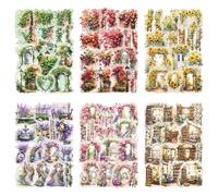 HICOHAND PET Scrapbook Stickers, 180PCS Corner of Garden Theme Aesthetic Stickers for Scrapbooking DIY Crafts Waterproof Journaling Supplies Junk Journal with Sticker Organizer