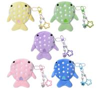 HICOHAND Plush Coin Pouch, 5 PCS Whale Coin Purse Star Keychain Pearl Chain Mini Wallet for Birthday Baby Shower School Carnival Rewards Party Favors