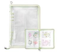 HICOHAND Ring Binder Cover, A5 Zipper Binder Album Waterproof PVC Loose Leaf Binder Protectors for Binder Sleeves Photocard Mini Photos Cards Files Sticker Storage
