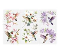 HICOHAND Rub on Transfer Stickers, Flower Theme Rub on Furniture Transfers Floral Rub on Transfer Decals for Wood Crafts Bookcase Table Wardrobe Desk DIY Home Decor (Hummingbird)
