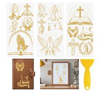 HICOHAND Rub On Transfers for Crafts, 3pcs Bible Theme Transfers UV DTF Stickers Waterproof Decals Furniture for Wood Scrapbook Door Window DIY Home Decor