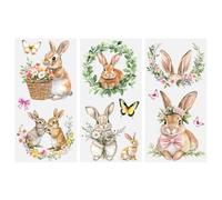HICOHAND Rub on Transfers Stickers for Crafts, Animal Theme Furniture Transfers Decor Decals for Glass Porcelain Wood Plastic Photo Albums Garden Door Bedroom Home Decor (Cute Rabbit)