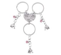 HICOHAND Sisters Keychain, 3PCS Big Little Sisters Matching Heart Keychain with Elephant Charm Handbag Accessories Gifts for Sisters Friend Besties