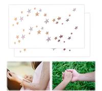 HICOHAND Temporary Tattoo Sticker, 20 PCS Foil Stamped Silver Pentagram Waterproof Temporary Tattoo Sticker for Women Girls Long-lasting Creative Removable Tattoo Stickers