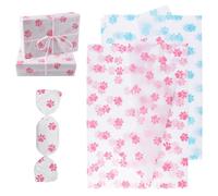 HICOHAND Tissue Paper Sheets for Wrapping Gifts,100P Sheets Blue and Pink Dog Paw Tissue Paper Gift Wrap Paper for Gift Bag Packaging DIY Art Crafts Birthday Wedding Halloween Christmas