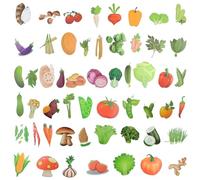 HICOHAND Vegetable Stickers for Kids, 108 PCS Cute Vegetable Mixed Stickers for Boys Girls Greenstuff Veggie Theme Decor Decals Art Sticker Set for Computer Glass Cup Scrapbook DIY Crafts