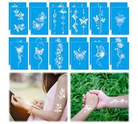 HICOHAND Vintage Temporary Tattoo Sticker, 24 PCS White Butterfly Temporary Waterproof Tattoos for Women Girls Long-lasting Creative Removable Tattoo Stickers