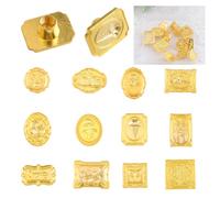 HICOHAND Wax Seal Stamp Heads Set, 12 PCS Retro Theme Seal Stamp Replacement Brass Heads Wax Stamp Head for Wedding Invitations Envelopes Craft Envelope Sealing Greeting Card Gift Package Wrapping