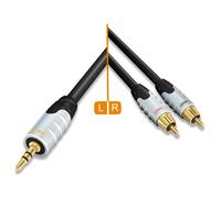 Hicon Ambience 3.5mm Jack Adapter Cable Cinch RCA 5m Stereo