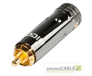 HICON Cinch Jack White High End Max Cable Ø 9mm Press-Spangen HI-CM09-NTL