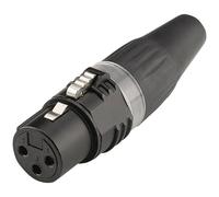 Hicon HI-X3CF-V XLR Connector Straight 3 Pins Black/Silver 1 Piece
