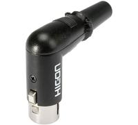 Hicon XLR Connector Socket, Right Angle, 3 Pins, Black, 1 pc HI-X3RF-M