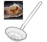Hicook Stainless Steel Kitchen Spider Strainer Skimmer Ladle Food Dumpling Noodle Strainer for Pasta Spaghetti Noodles and Frying, 5 inches