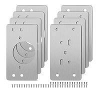 hicoosee 8 Pack Hinges Repair Plate with Screws, Stainless Steel Hinge Repair Plate Kit, Kitchen Cabinet Cupboard Door Hinge Repair Brackets with 48 Screws for Kitchen Furniture Wardrobe