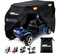 Hicover Heavy-Duty Waterproof Mobility Scooter Cover with Reflective Strips | Universal Fit for 3 & 4 Wheel Scooters (49"x23"x39"), Includes Storage Bag & Windproof Buckles