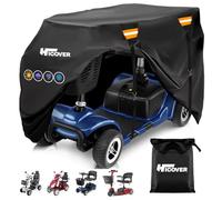 Hicover Heavy-Duty Waterproof Mobility Scooter Cover with Reflective Strips - Universal Fit for 3 & 4 Wheel Scooters (49"x23"x39"), Includes Storage Bag & Windproof Buckles