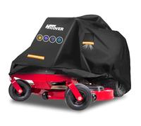 Hicover Zero Turn Mower Cover - 600D Heavy Duty Lawn Mower Cover Waterproof with PU Coating & Air Vents, Windproof with Reflective Strips - Fits Greenworks, EGO, Craftsman, Husqvarna, Honda and More