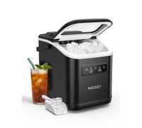 HiCOZY Ice Maker, Countertop Ice Machine with Self-Cleaning, Ice in 6Mins, 12KG in 24Hrs, Portable Ice Maker Machine with Handle, Scoop & Basket for Home/Kitchen/Party/Bar (Black)