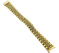 HiCycle2 17mm Jubilee Watch Band Bracelet Replacement For 31mm Rolex Midsize 6824 68263 68273 68274 68278 Solid Link Hidden Clasp Stainless Steel (Gold)