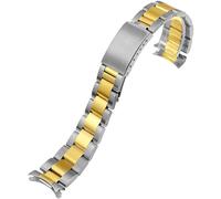 HiCycle2 17mm Oyster Watch Band Bracelet Replacement For 31mm Midsize Rolex 6824 Heavy Stainless Steel (Gold,shiny center)