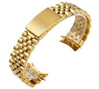 HiCycle2 19mm Jubilee Watch Band Replacement For 34mm Rolex Date 1503 1550 15037 15203 15223 Stainless Steel (All Gold)